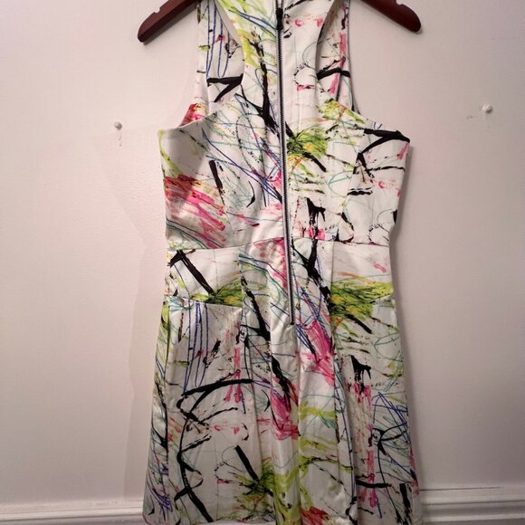 Milly Dress 12 Scribble-Print Racerback Knee Length - Picture 2 of 10